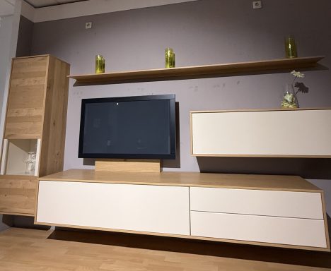 Moderne Anbauwand hängend,  mit Lowboard, Barhänger und Wandboard